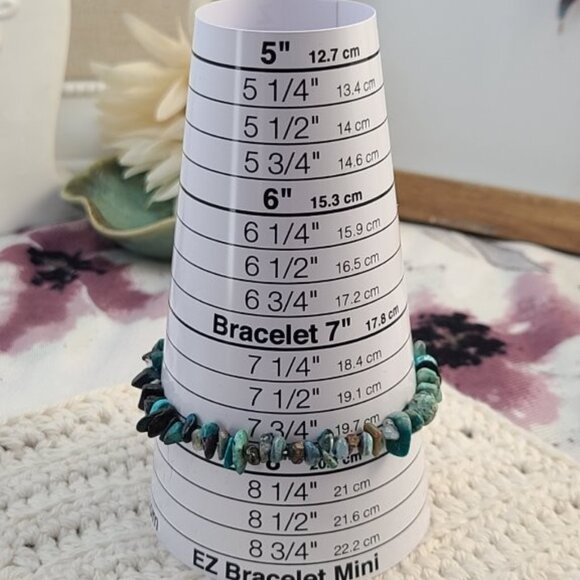 Chrysocolla Chip Bracelet | Natural Gemstone Stretch Boho Healing Jewelry - Picture 5 of 6